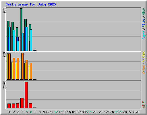 Daily usage for July 2025