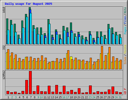 Daily usage for August 2025