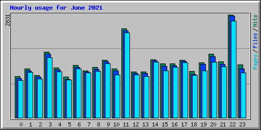 Hourly usage for June 2021