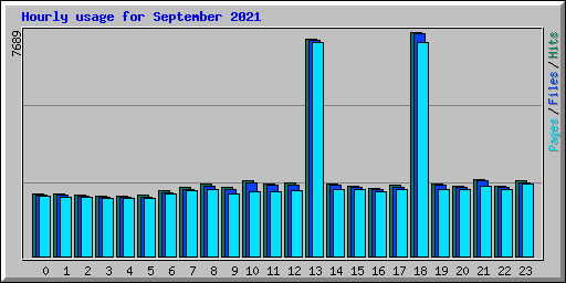 Hourly usage for September 2021