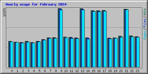 Hourly usage for February 2024