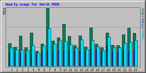 Hourly usage for March 2026